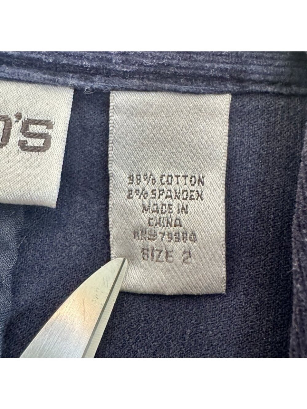 Chico's Corduroy Jacket Navy Blue Women's Size L Preppy Academia Y2K Trucker - Picture 13 of 13